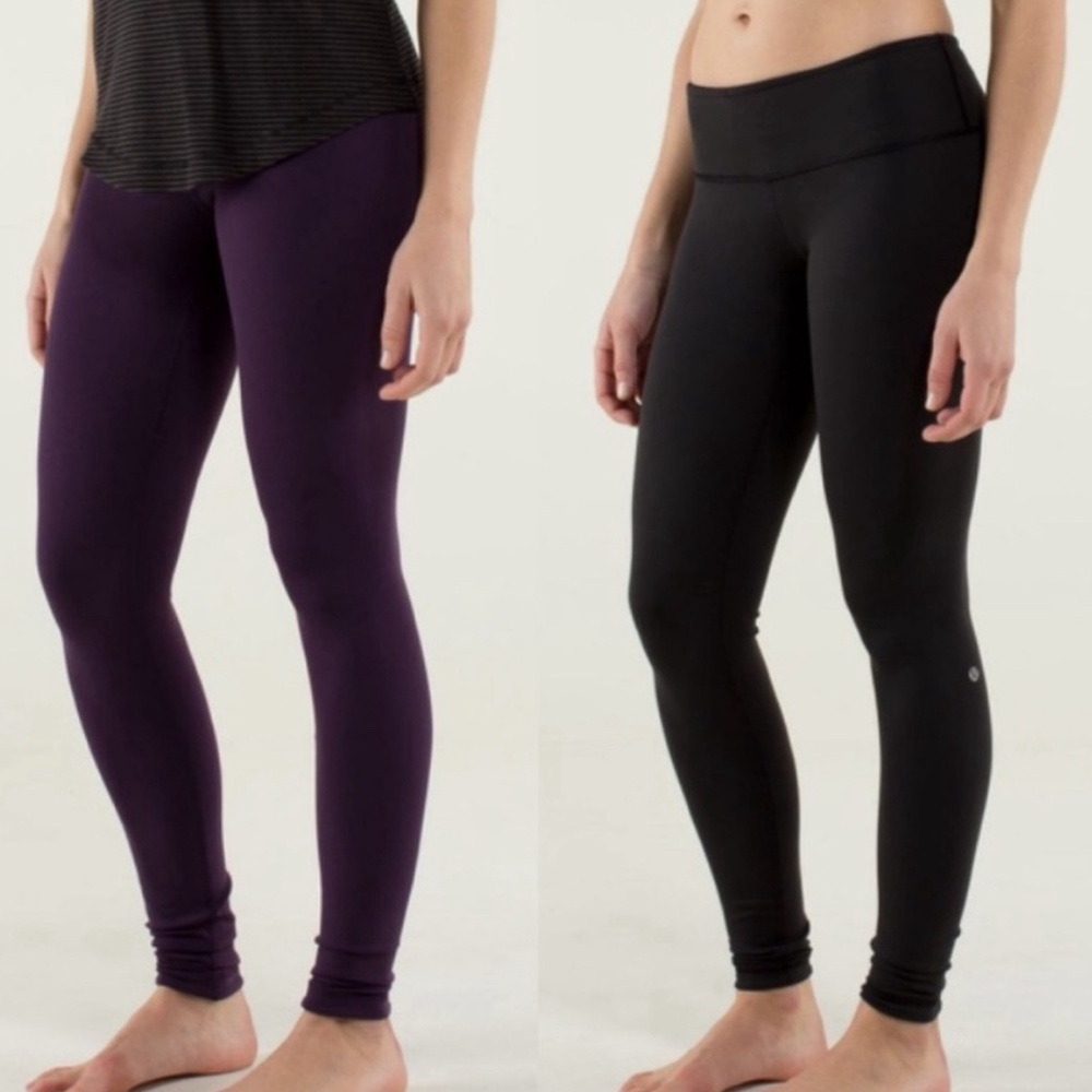 Lululemon Wunder Under Pant *Reversible Rare Color Deep Zinfandel / Black Size 4